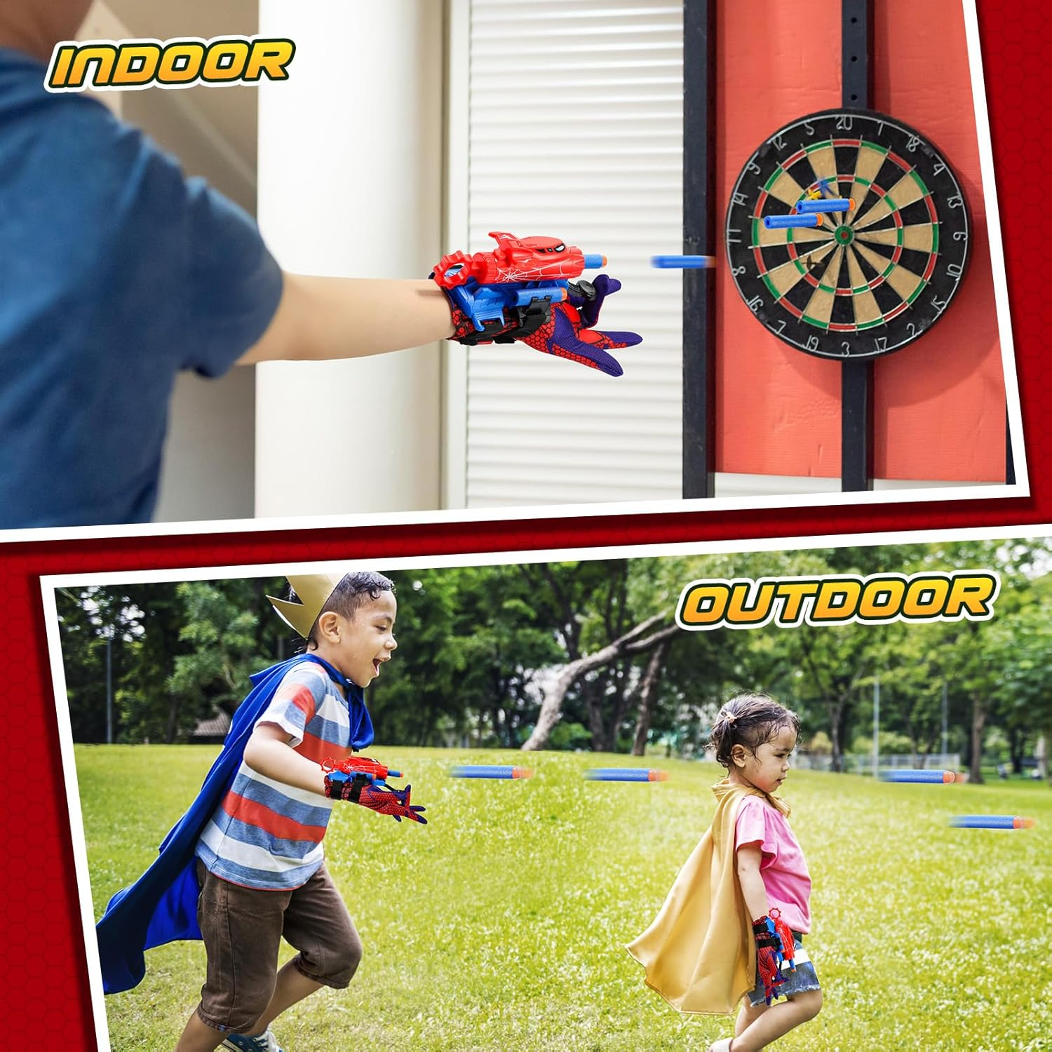 2 Set Spider Web Shooter for Kids, Vingtank Boys Toys Age 3 4 5 6 7 8 Wrist Launcher Toys with Hero Gloves for 3-5 4-6 Year Old Boy Gifts Toddler Role-Play Party Favors for Kids Birthday Gifts image number 5