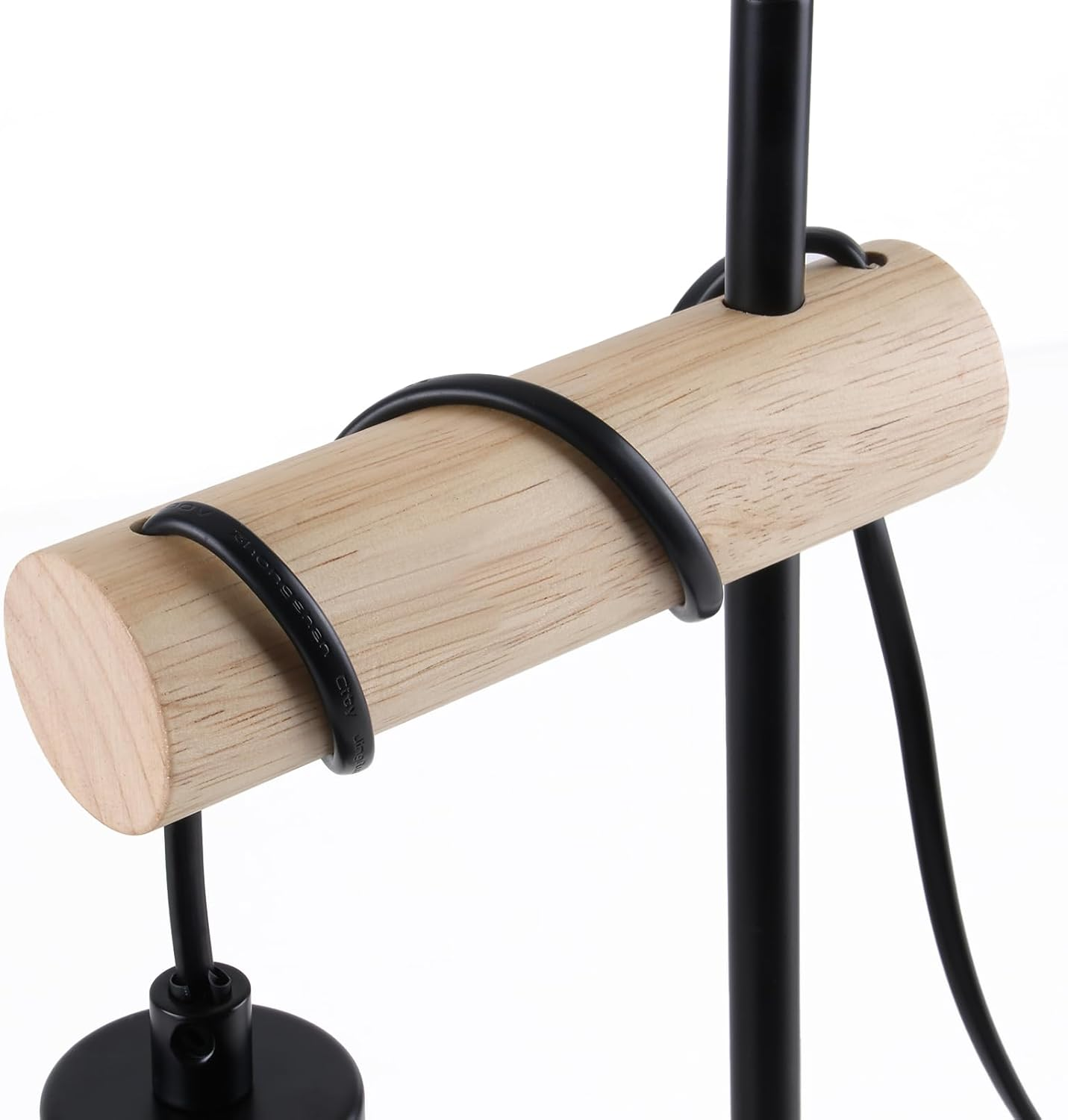 ZMH Vintage Wooden Living Room Table Lamp: Black Bedside Lamp 1 Light Industrial Design Metal E27 Socket Retro for Hotel Room - without Bulb - Floor Lamp D image number 6