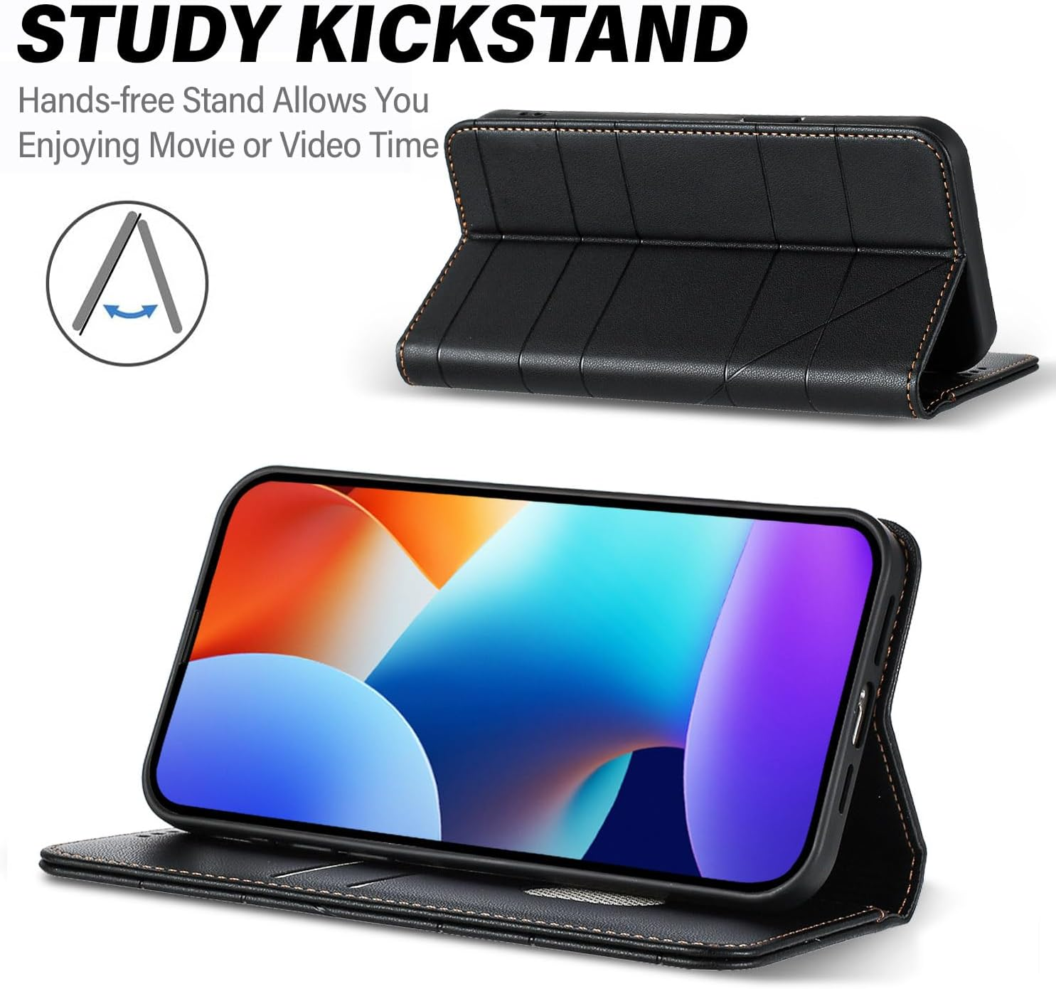 XINYEXIN Case for Xiaomi 15T 5G, PU Leather Mobile Phone Case with RFID Protection, Card Slots, Magnetic Flip Case with Stand, All-Round Protection - Black image number 1