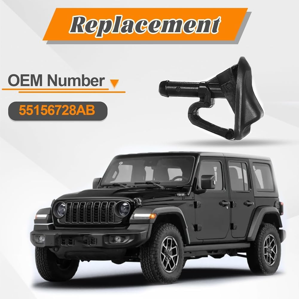1PC Windshield Sprinkler Wiper Nozzle Replacement Part - Compatible with 2002-2012 Jeep Wrangler 2002-2006 Jeep TJ - Replace 55156728Ab(Black) image number 4
