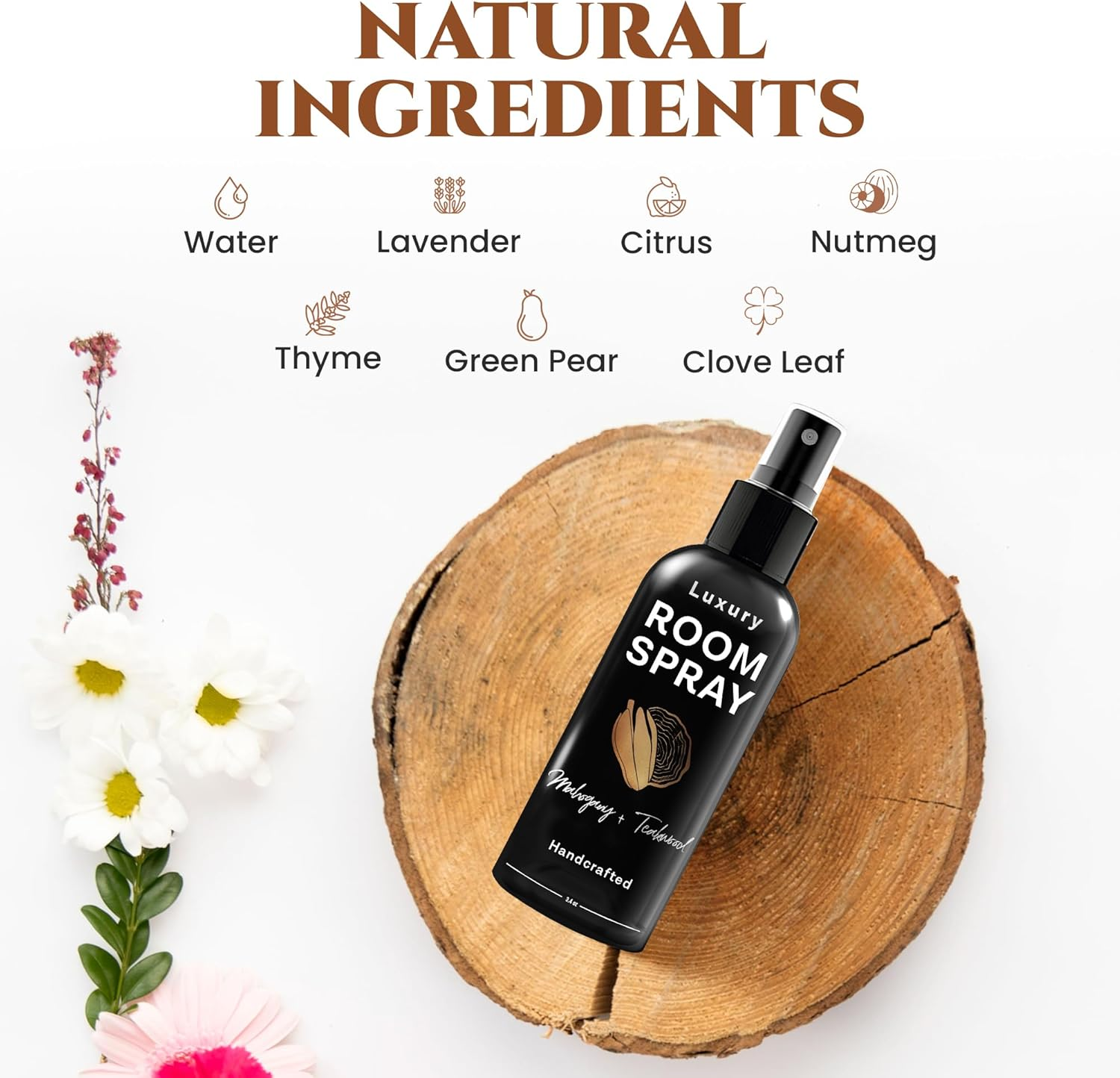 605Products - Mahogany Teakwood Air Freshener - Room Spray for Home, Bathroom, & Bedroom - Long Lasting Odor Eliminator with Essential Oils and Natural Ingredients - Home Fragrance Essential - 2 Pack image number 1