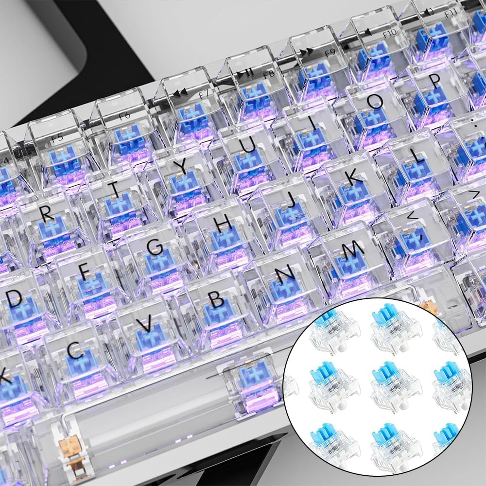 Lymizhuo 20Pcs 3-Pin Blue Keyboard Switches - Dustproof Mechanical Keyboard Clickers for Gaming Keyboards | Smooth & Durable Replacement Switches image number 4