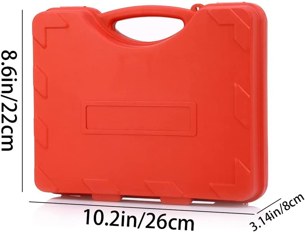 Red 2 in 1 Brake Bleeder Kit Hand Held Vacuum Pump Test Set for Automotive with Protected Case,Adapters,One-Man Brake and Clutch Bleeding System