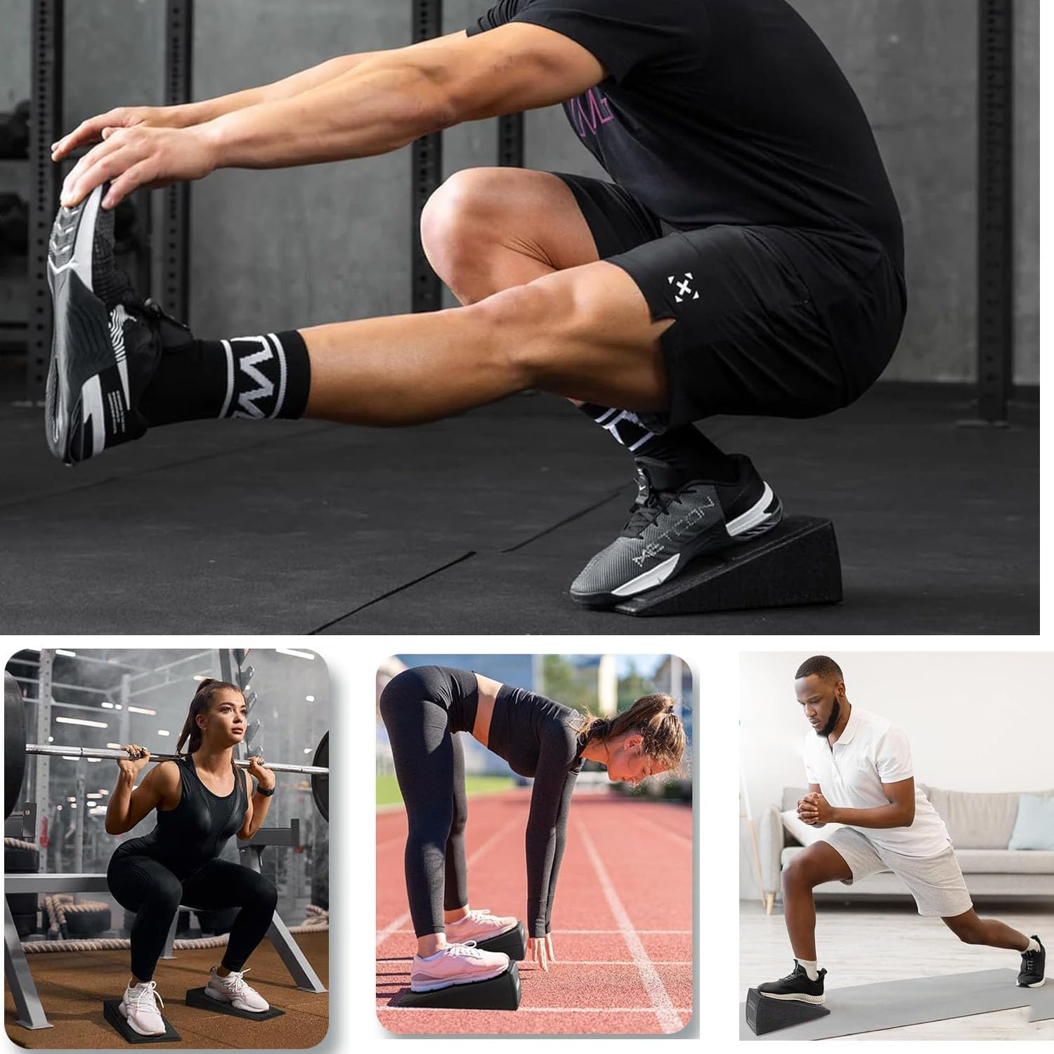 Adjustable Angle Slant Board for Calf Stretching, Strengthening & Mobility Improvement, Non-Slip, Multi-Functional, Black, EPP Foam image number 2