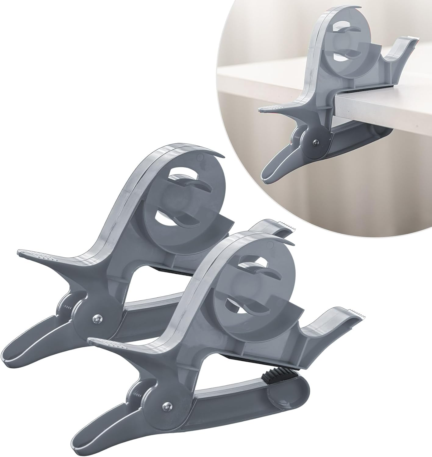 2 Pack Wrapping Paper Clamps Tape Dispenser Gift Wrap Cutter Tools for Smooth and Precise Cutting Easy to Use Paper Roll Holder for Holiday and Birthday Wrapping Organisation(Grey) image number 3