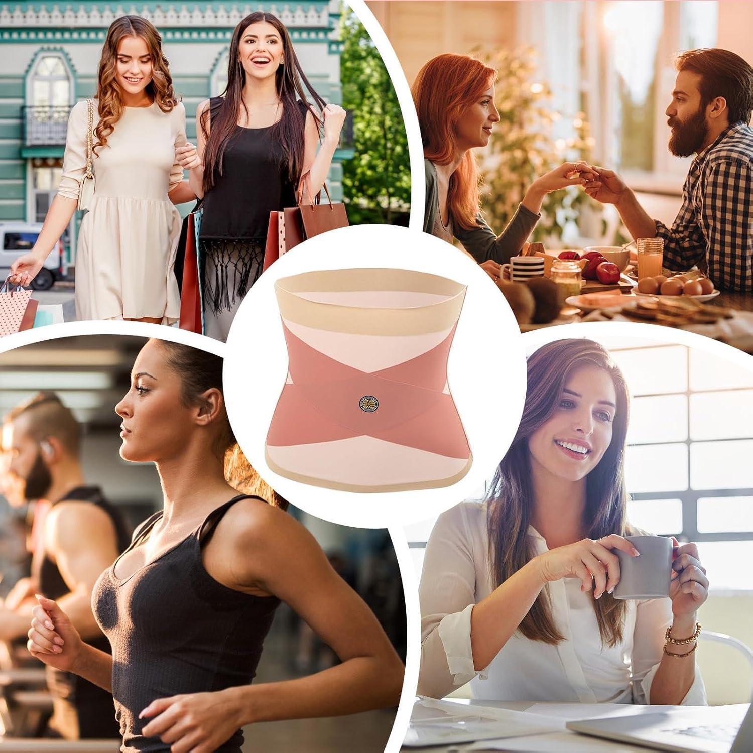 2PCS Waist Trainer Corset,Tummy Control Waist Trainer Corset Adjustable | Seamless Nylon Belly Band, Breathable Cincher Washable Girdle for Running, Working, Dating image number 5