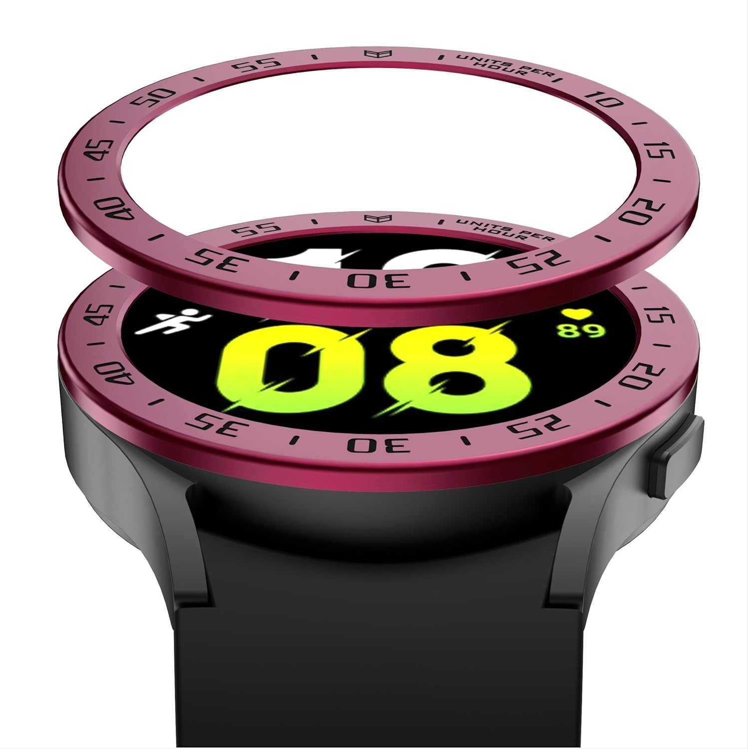 GIOPUEY Protective Ring Compatible with Samsung Galaxy Watch 5 44 Mm, Bezel Ring Bezel Styling Bezel Protective Case, Protective Ring Made of Aluminium Alloy Metal - A-Black