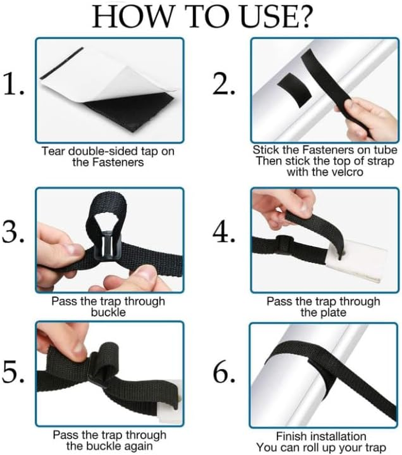 24Pcs Pool Solar Cover Reel Straps Solar Blanket Straps Kit,Pool Solar Blanket Straps Kit for In-Ground Pools Heavy Duty Reel Attachment Straps,Universal Blanket Cover Straps image number 2