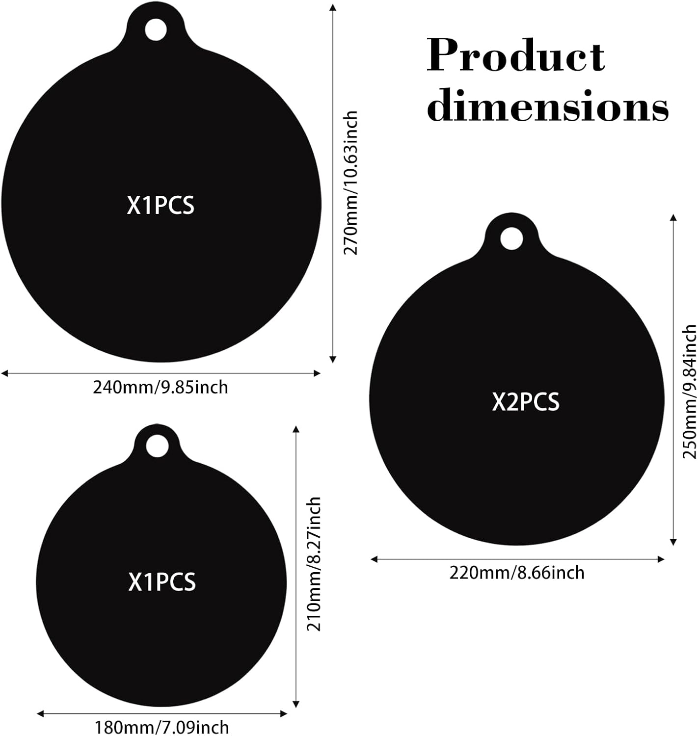 4 Black Silicone Mats for Induction Cookers, Induction Cooker Protective Non-Slip round Silicone Mats, Induction Floor Mat, Heat Resistant image number 6