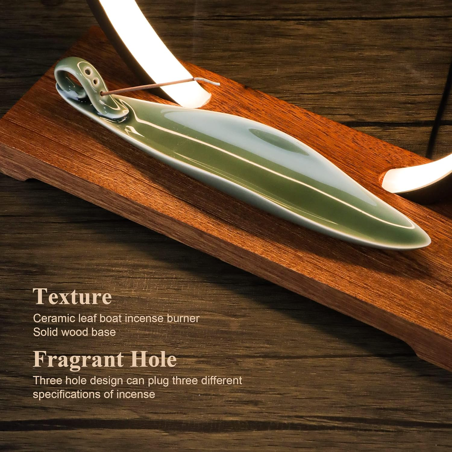 REAWOW Incense Burner Holder Waterfall Ornaments Lightweight Ring with 20 Incense Cones and 30 Sticks Backflow Incense Sticks for Meditation Decoration Home Office Yoga Spa Decoration image number 3