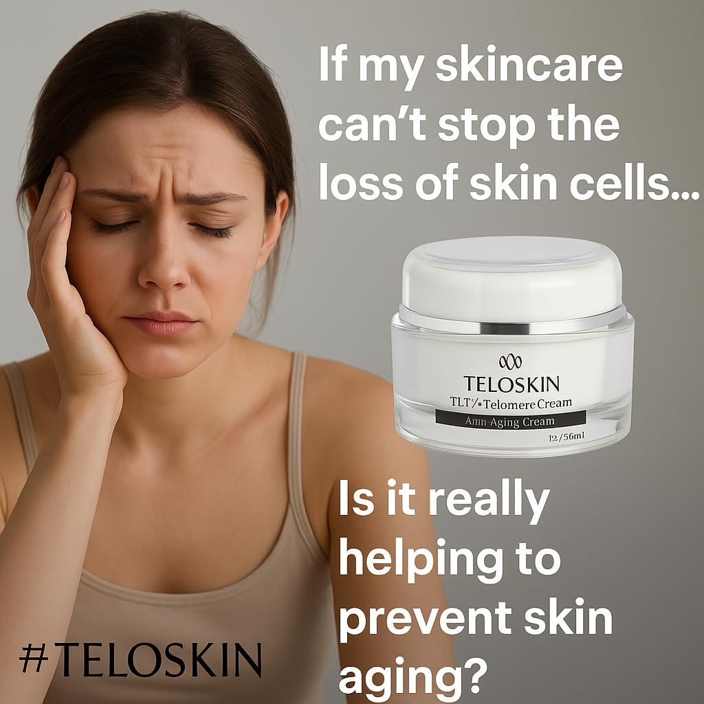 Teloskin TL17+ Regenerative Anti-Aging Skin Cream, with Peptides, Turmeric, Coq10, Vitamin C, Ginseng, Ergothioneine - Prevents Number 1 Driver of Skin Aging - Watch Video! image number 3