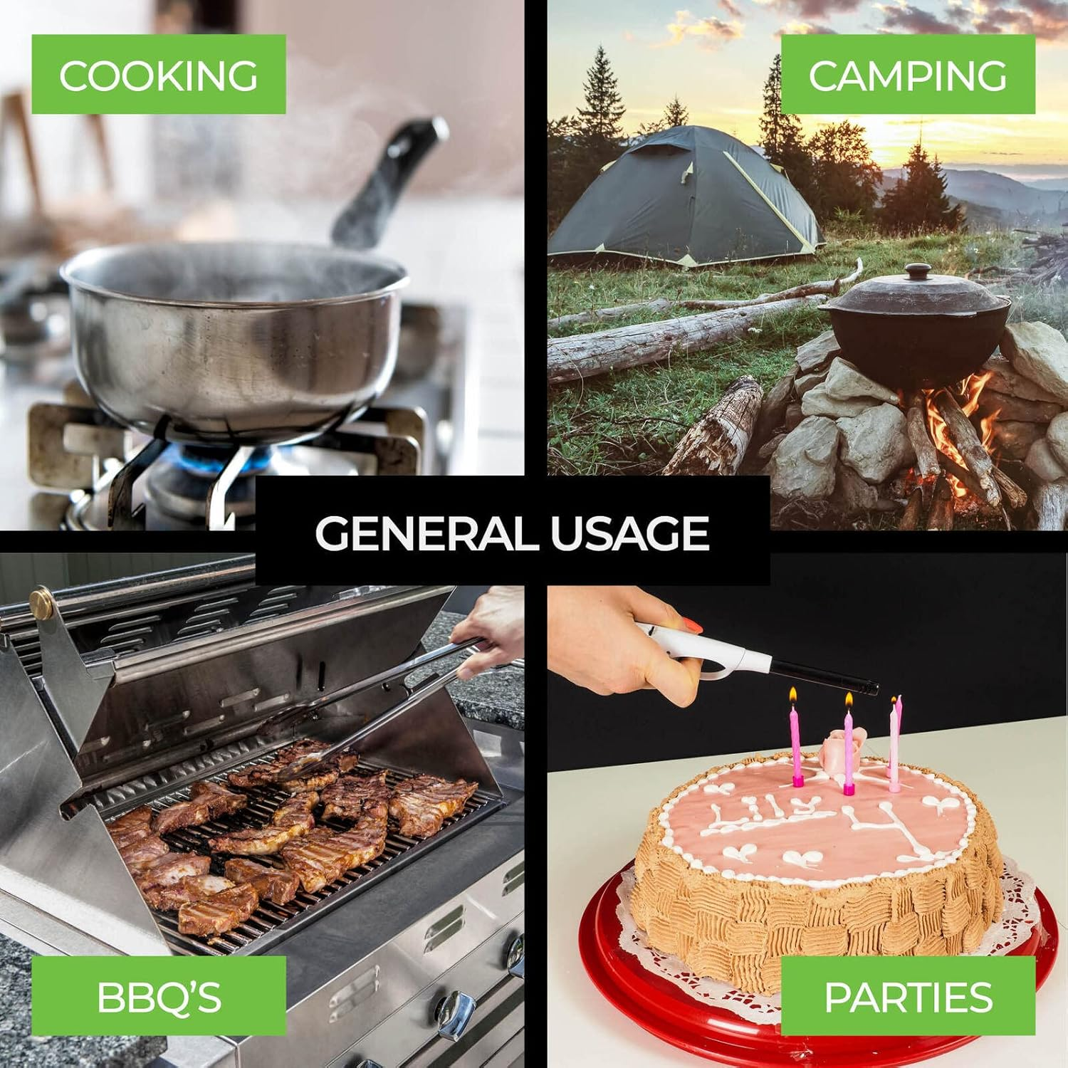 Home Master 4PCE Flexible Gas Lighter Bend and Stretch Refillable Safety Lock image number 1