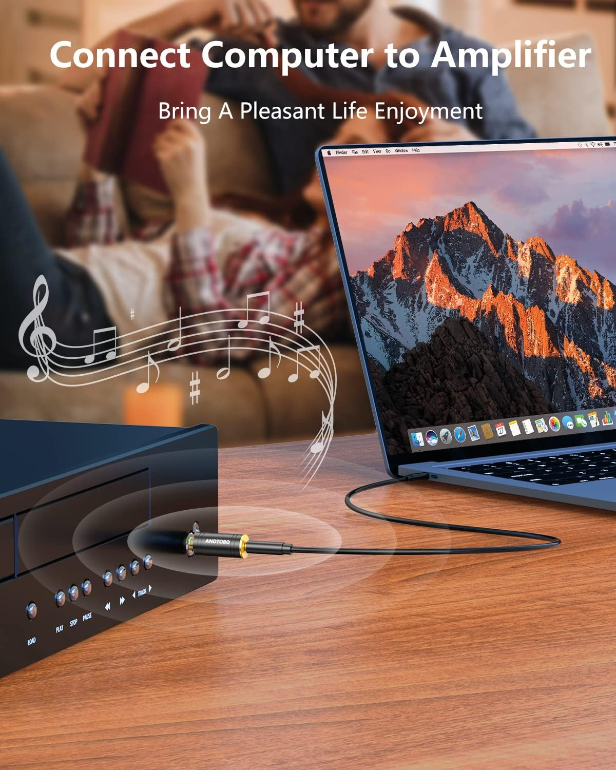 ANDTOBO 1/4''(6.35Mm) Male to 1/8'' (3.5Mm) Female Stereo Audio Jack Pure Copper Adapter for Headphone, Amp, 1 Pack-Black image number 1