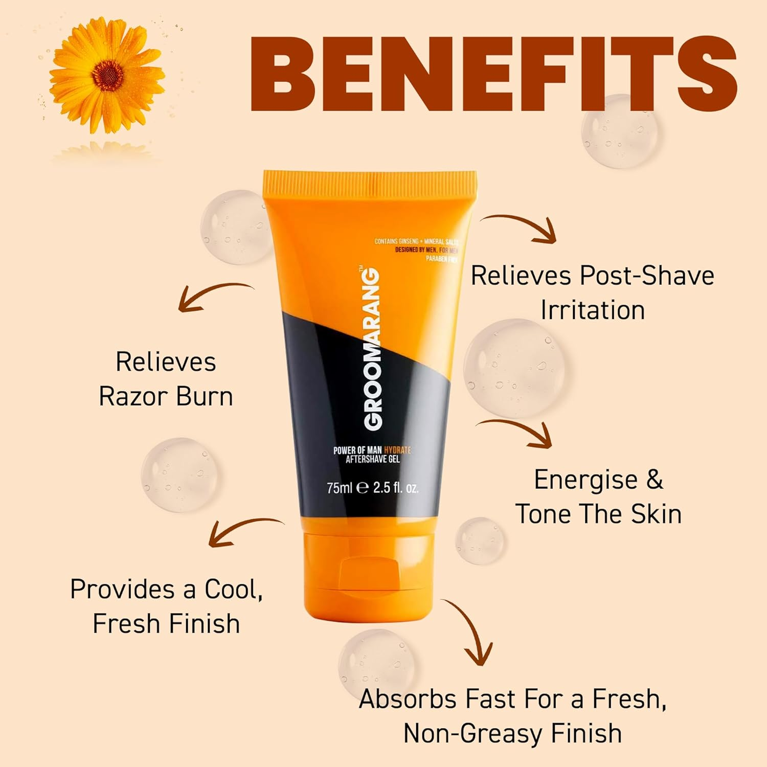 Groomarang Power of Man 'Hydrate' Aftershave Gel 75Ml