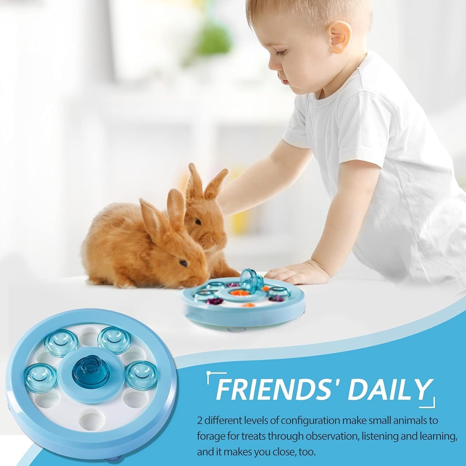 Cozioz Blue Feed Finder Toy for Guinea Pigs, Rabbits, Chinchillas, and Hamsters &ndash; Interactive Small Animal Toy and Accessory image number 6