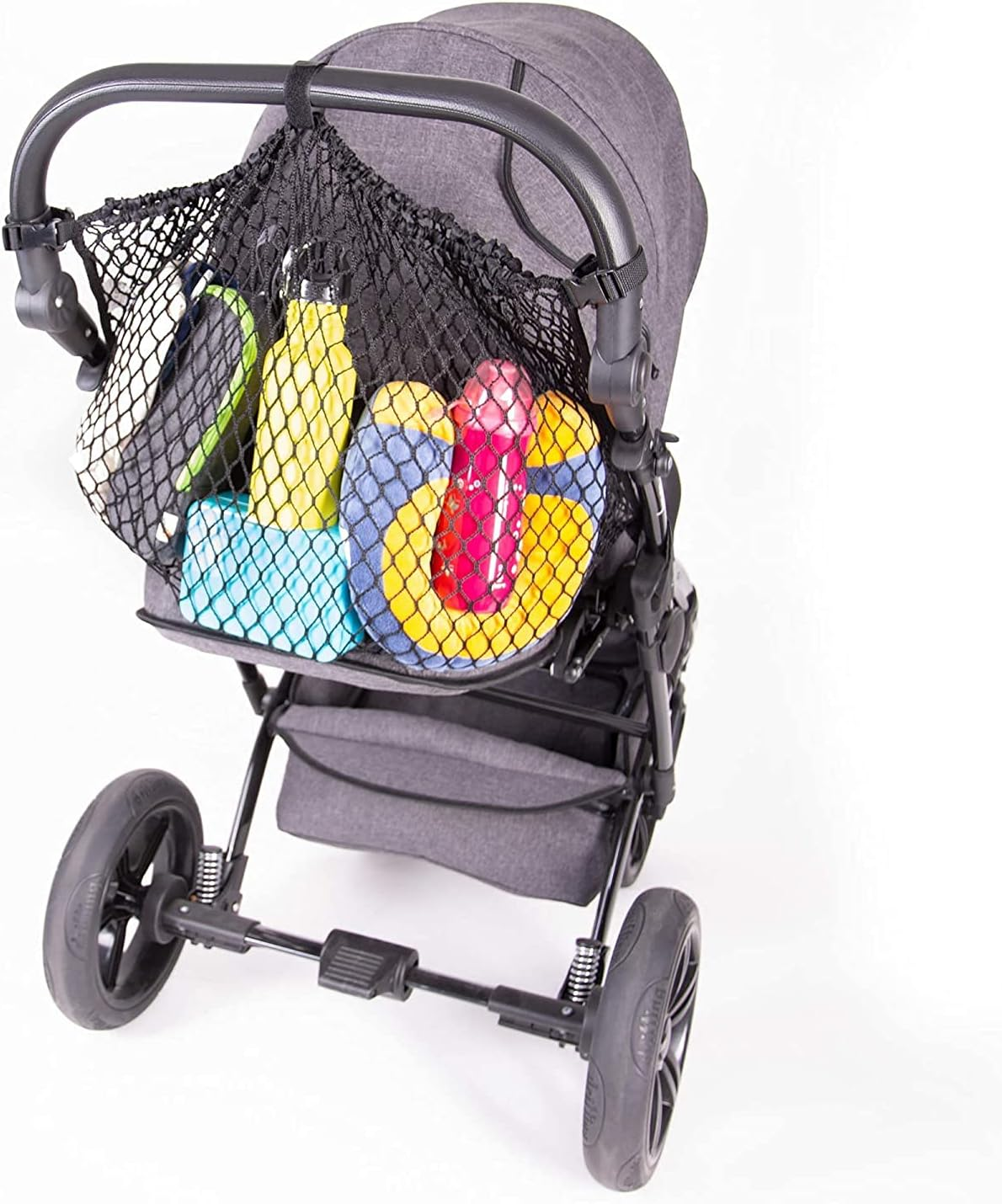 Diago Universal XL Shopping Net for Pushchair, Buggy and Twin Stroller / Simple Click Lock / Extra Large Pram Net - Black image number 4