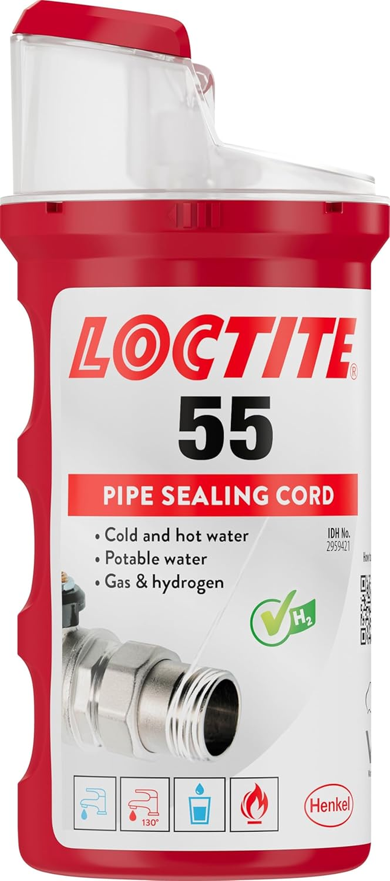 LOCTITE 55 Pipe Thread Sealant, Non Curing Plumbers Cord for Pipes and Fittings, Reliable Fast Action Pipe Sealant for Metal and Plastic, 160M image number 1