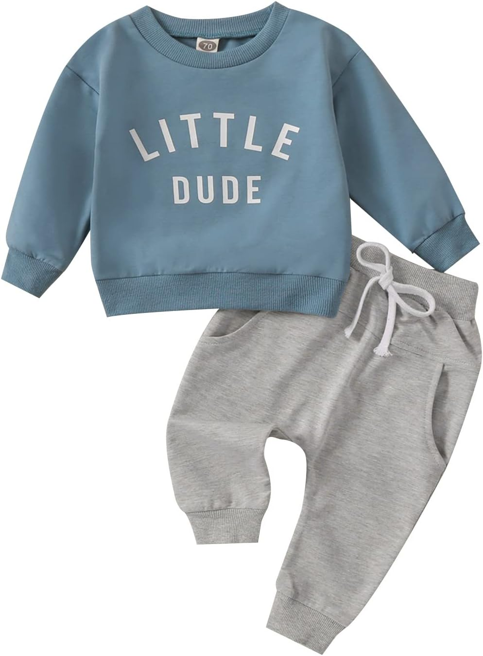 Newborn Baby Boy Fall Clothes Long Sleeve round Neck Letter Print Sweatshirt Top Long Pants Cute Toddler Winter Outfits