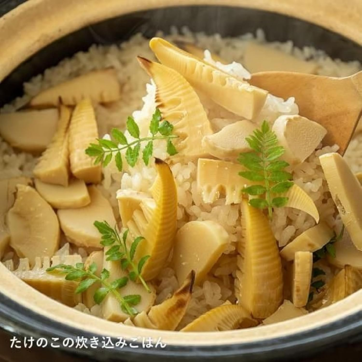 Nagatani Seitou ACT-01 Hase-En Kamado-San Earthenware Pot for Rice, 3 Cuisines, Made in Japan (With Rice Spoon, Recipe) Diameter 9.4 X Height 7.1 Inches (24 X 18 Cm), Heat Retention, Prevents Spills, image number 3