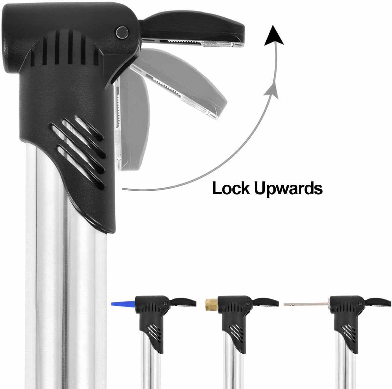 Mini Bicycle Pump, Mountain Bike Pump with Bicycle Frame Mount, Ball/Schrader/Presta Valve for Tyre Football Basketball Balloon, 120 PSI / 8 BAR Max Pressure Portable Lightweight image number 2