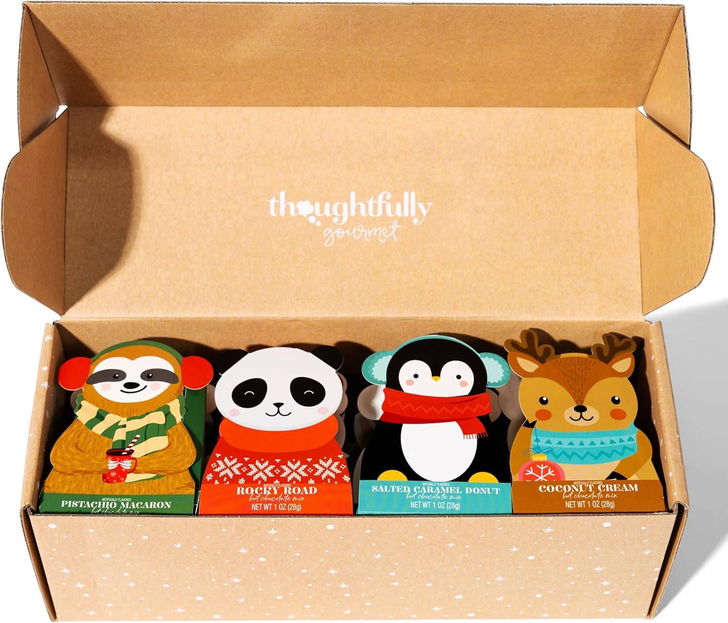 Thoughtfully Gourmet, Character Hot Chocolate Gift Set, Holiday Hot Cocoa Set Flavours Include French Toast, Cookies and Cream, Maple Donut, Toasted Marshmallow and More, Set of 12 image number 5