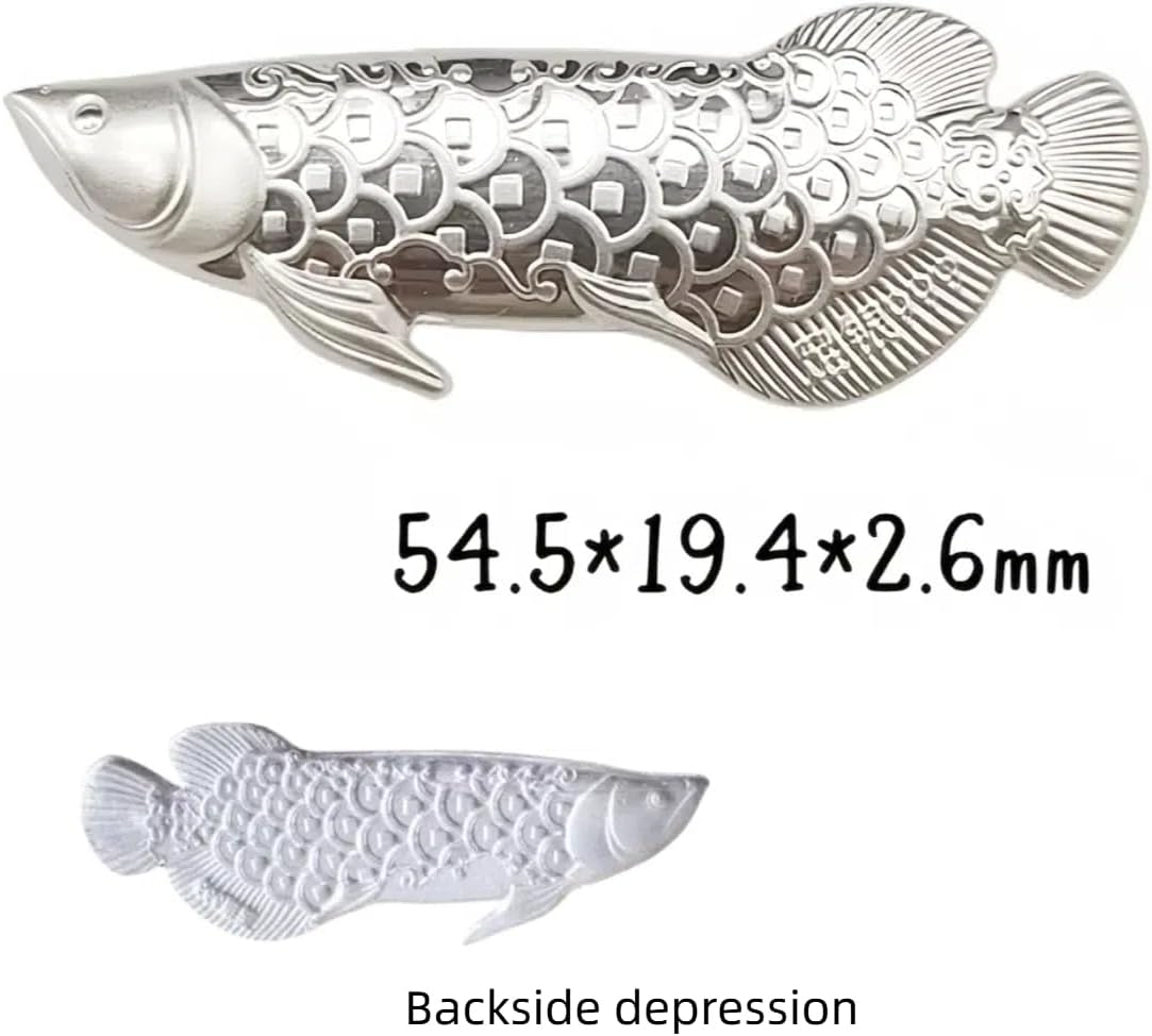 Hannafires 999 Pure Silver Tea Brewing Fish, Sterling Silver Tea Accessorieset, Silver Leaf for Ceremony, Purifies Water & Enhances Water Quality, Feng Shui Decor Symbolizing Purity & Serenity image number 1