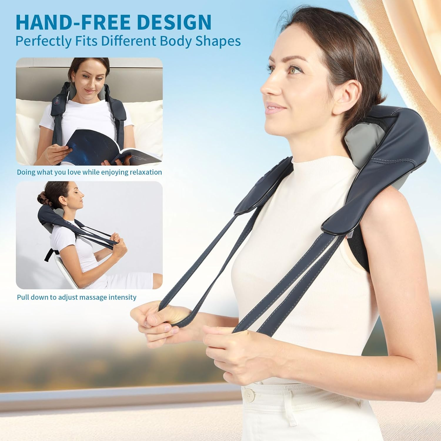 Goldmille Neck and Shoulder Massager with Infrared, Shiatsu Back Massager for Pain Relief, Cordless Electric Deep Tissue 6D Kneading Massager for Neck, Shoulder, Leg, Back Muscle Tension Release image number 6