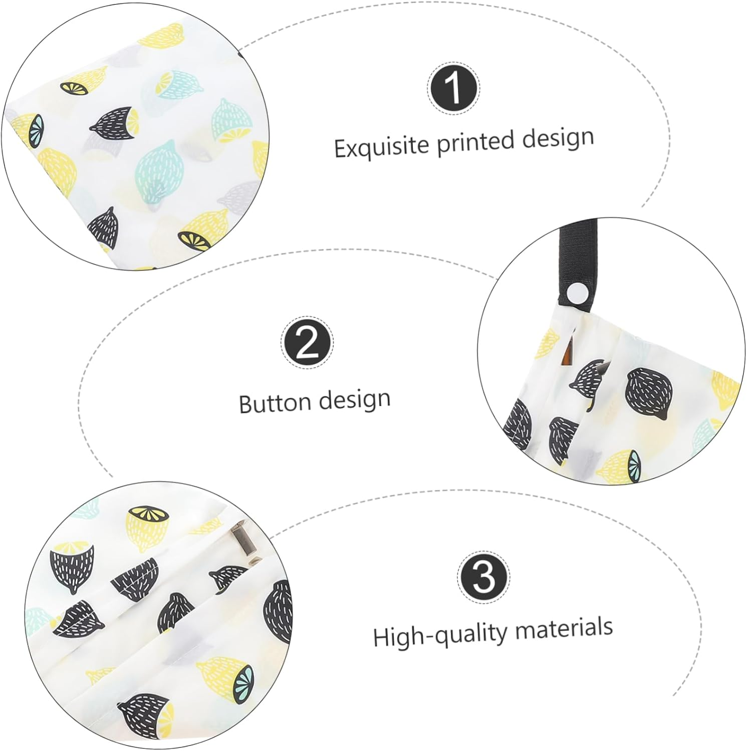 2Pcs Multi-Functional Nappy Bags Diaper Bags for Travel Waterproof Baby Diaper Storage Bag with Zipper Lemon Colors for Outdoor and Shopping Trips