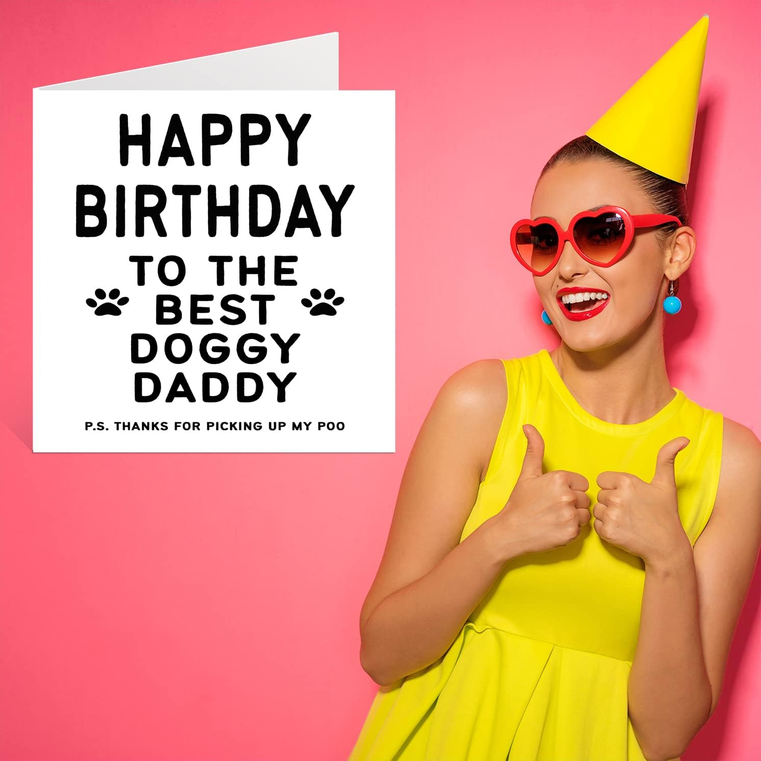 Birthday Cards for Dad from the Dog - Best Dog Daddy - Dog Birthday Card from Dog for Dad, Funny Dog Dad Gifts, 145Mm X 145Mm Joke Happy Birthday Greeting Cards for Daddy Papa - Daddy image number 6