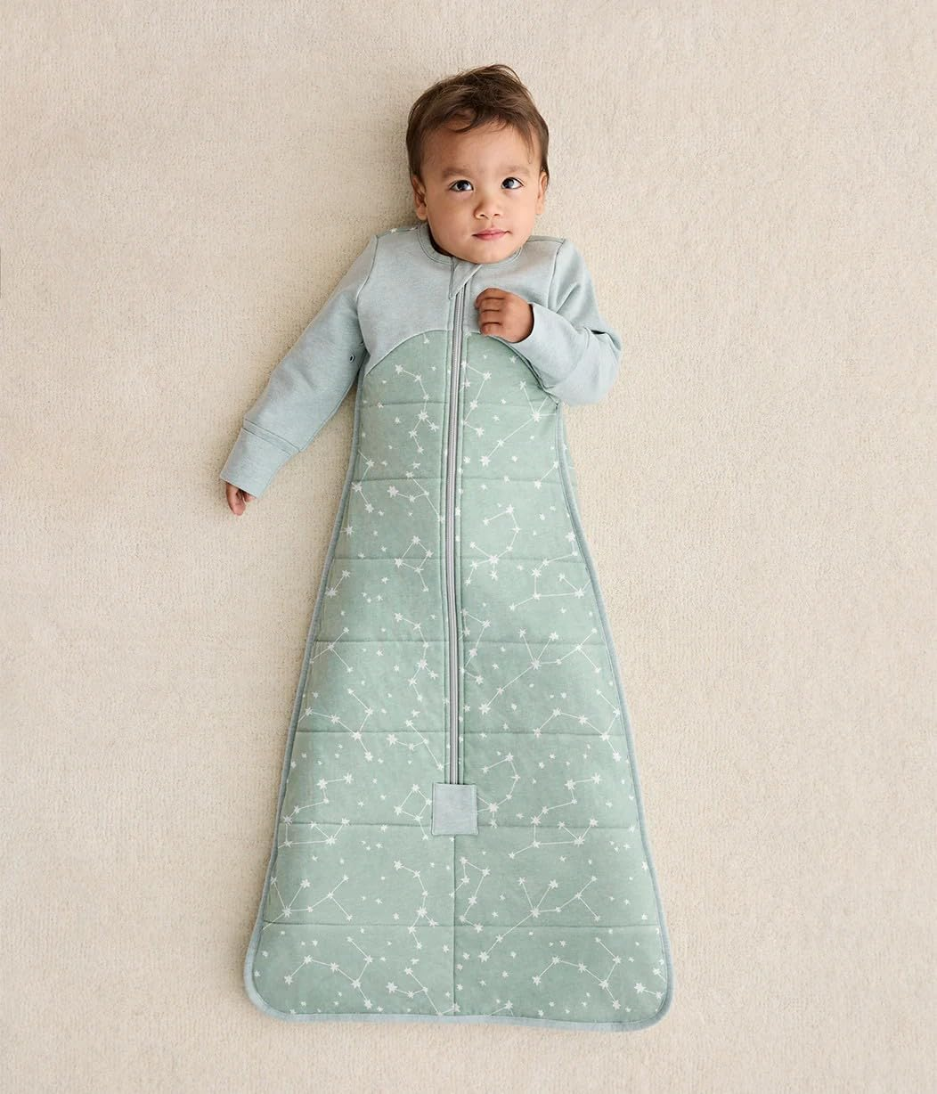 Love to Dream Sleep Bag Quilted Stretch Cotton, 2.5T Stage 3, Ideal for 18-36 Months, Comfortable Baby Sleepwear, Stellar Olive