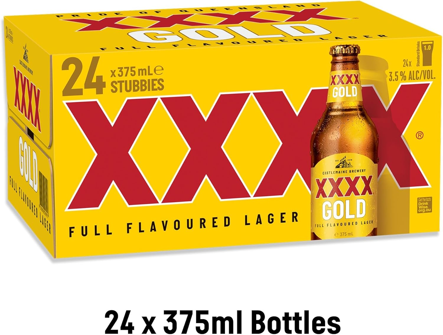 XXXX Gold Mid Strength Australian Lager Beer 3.5% ABV 24 Pack X 375 Ml Bottle Case image number 5