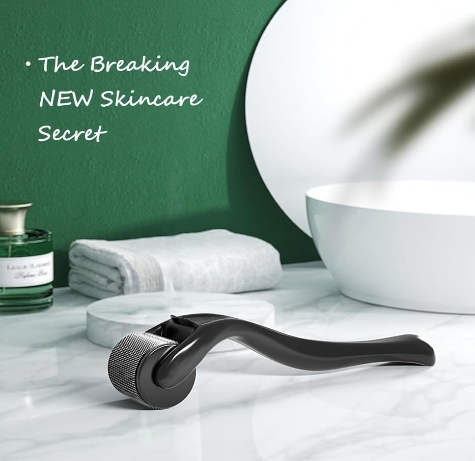 Derma Roller, 540 Titanium Microneedle Roller for Face Facial Wrinkles Hair Loss Stretch Marks Hair Regrowth Micro Needles Professional Microneedling Derma Needling Kit with Case (2.0 Mm) image number 3