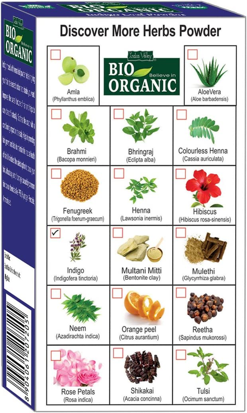 Indus Valley BIO Organic Indigo Leaf Powder for Hair &ndash; 100G (Pack of 2) | Natural Hair Coloring Powder | No Ammonia, No PPD, No Chemicals image number 2