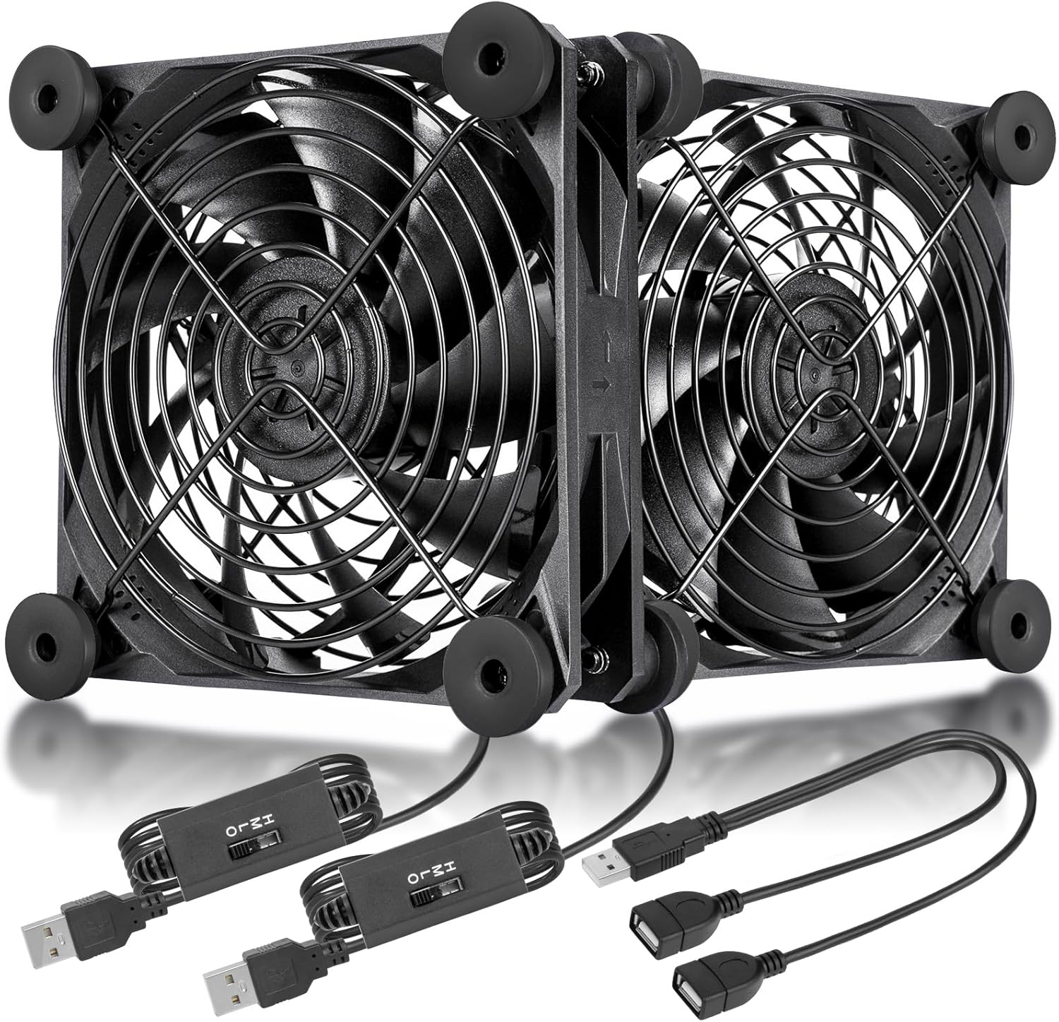 Uphere 120Mm Quiet USB Powered Fans 5V Computer Cooling Fan with 3-Speed Control,Compatible for Pc/Xbox/Tv Box,Etc, N12U04