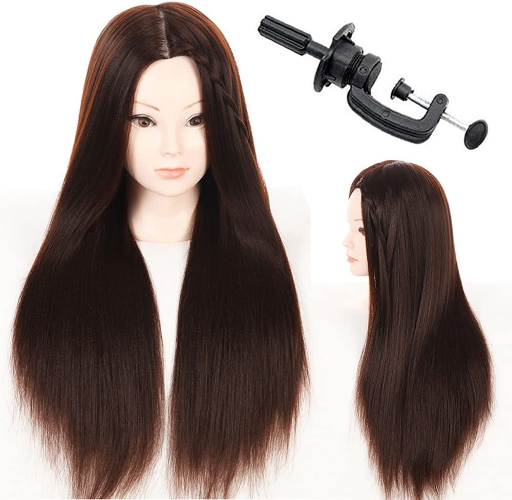 28"Cosmetology Mannequin Head Hair Styling Head Professional Hairdresser Head Manikin Doll Head Synthetic Fiber Hair with Free Clamp &hellip; image number 2