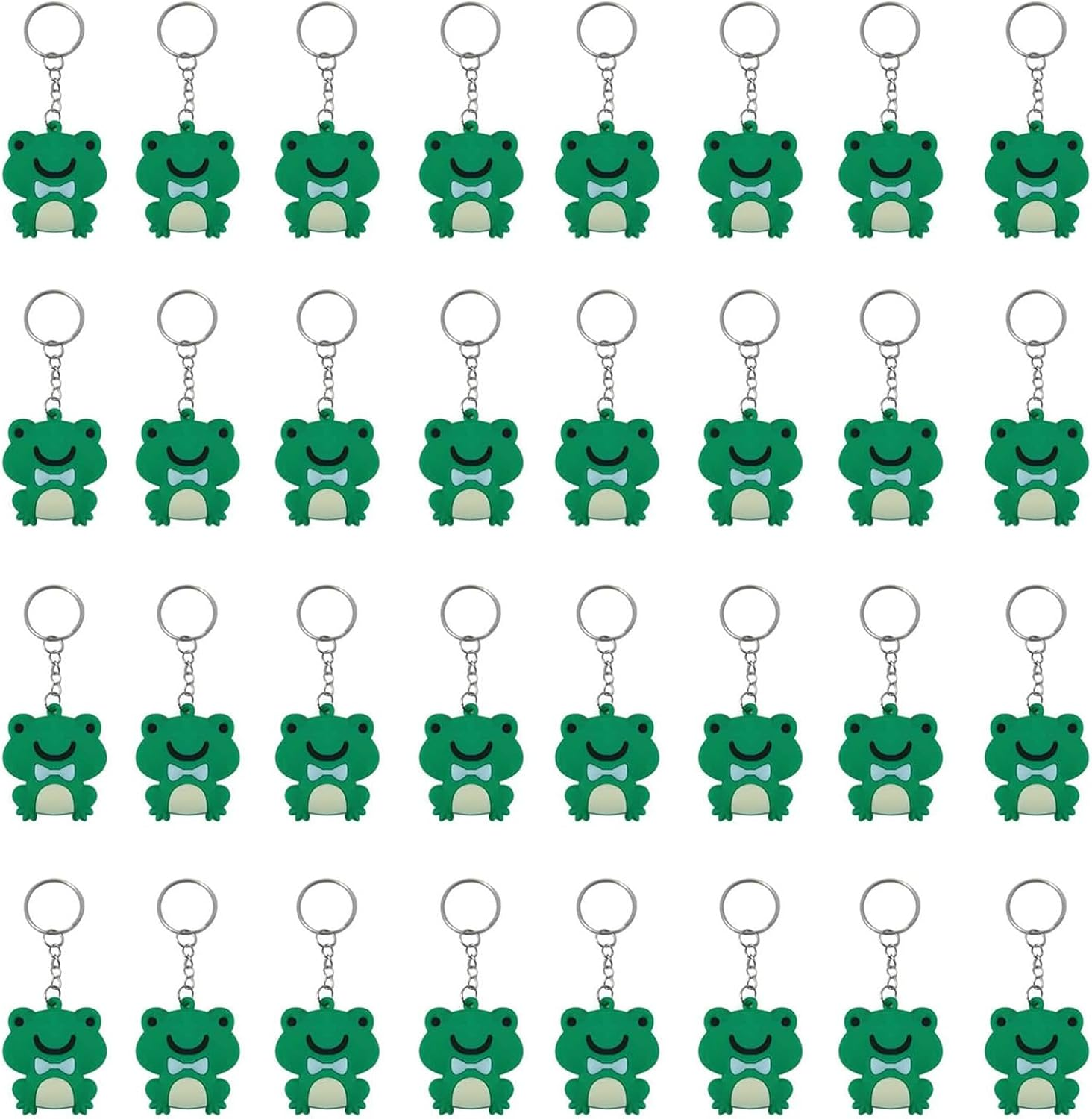 Imagitek 40 Pack Frog Keychains Decorations for Back to the 80S Party, Frog Themed Party Favors, Birthday Party Bag Fillers, Baby Shower Return Gifts