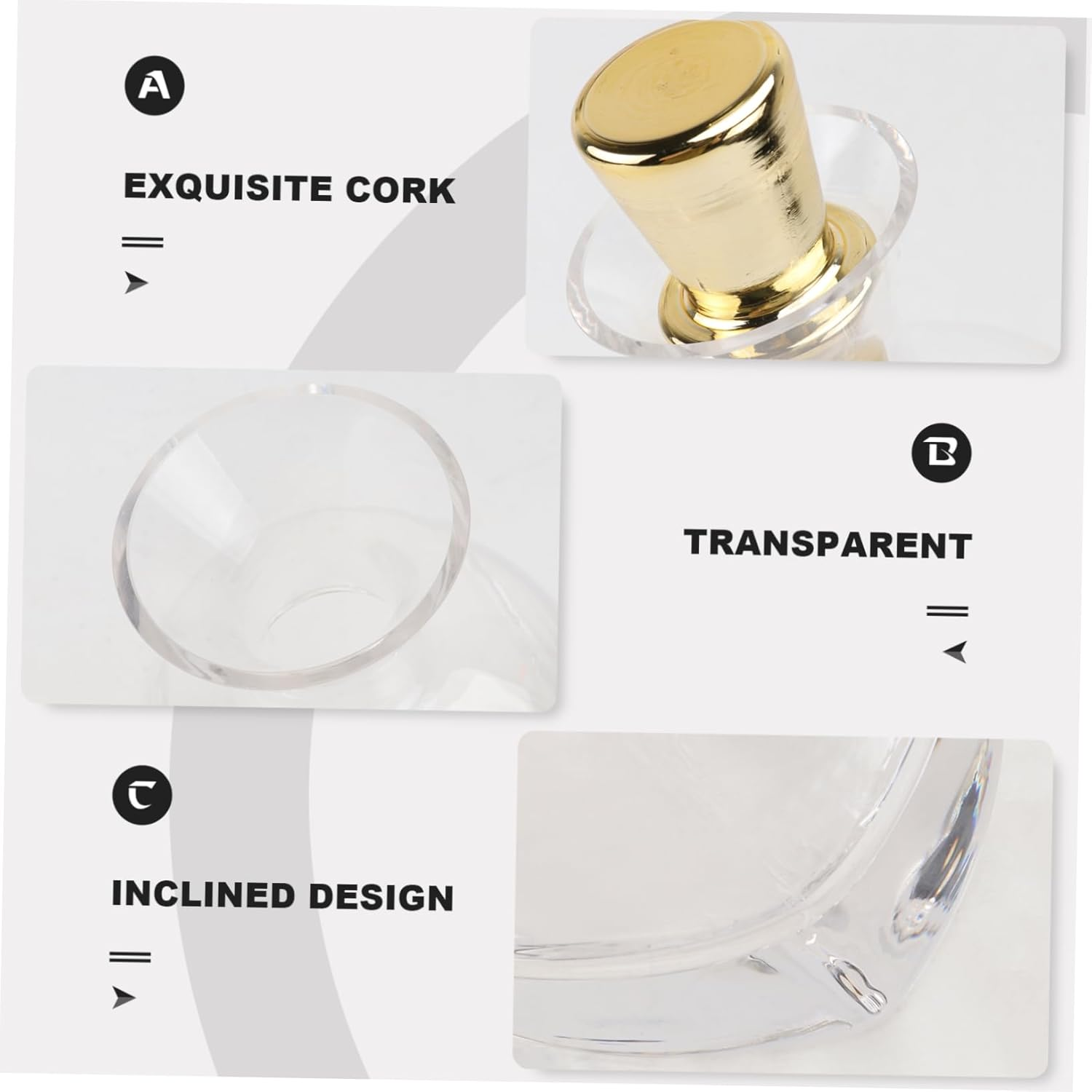 TOPPERFUN 1Pc Creative Inclined Transparent Wine Decanter Premium Glass Wine Container Stylish Modern Design for Home Decor Elegant Dining Experience image number 4