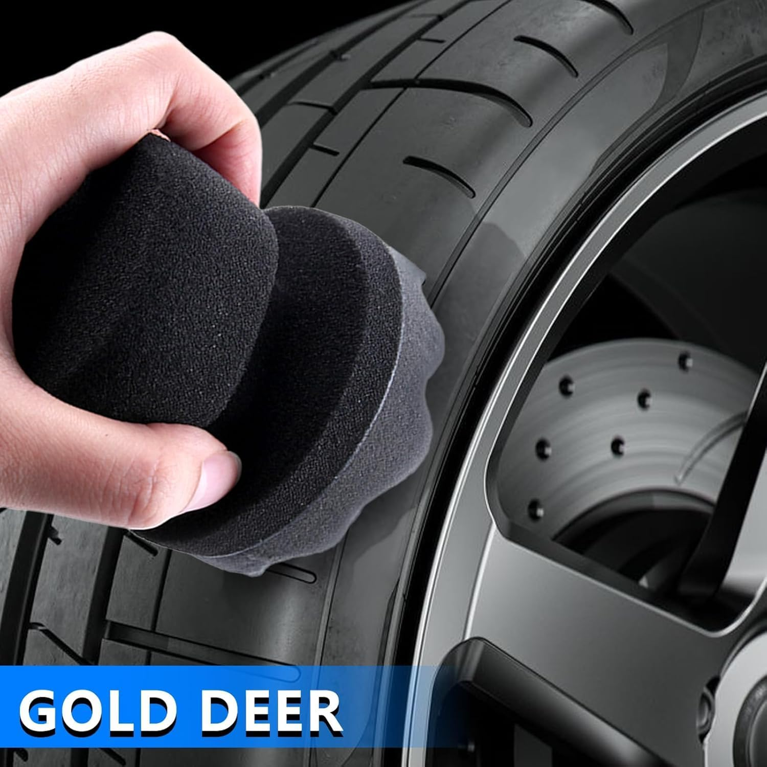 3Pcs Tire Hex Grip Applicator Tire Shine Car Detailing Foam,Tire Shine Applicator Dressing Pad with Hex Grip Design,Tire Dressing Applicator Pad,Hex-Grip Tire Detailing Tool for Applying Tire Shine image number 2