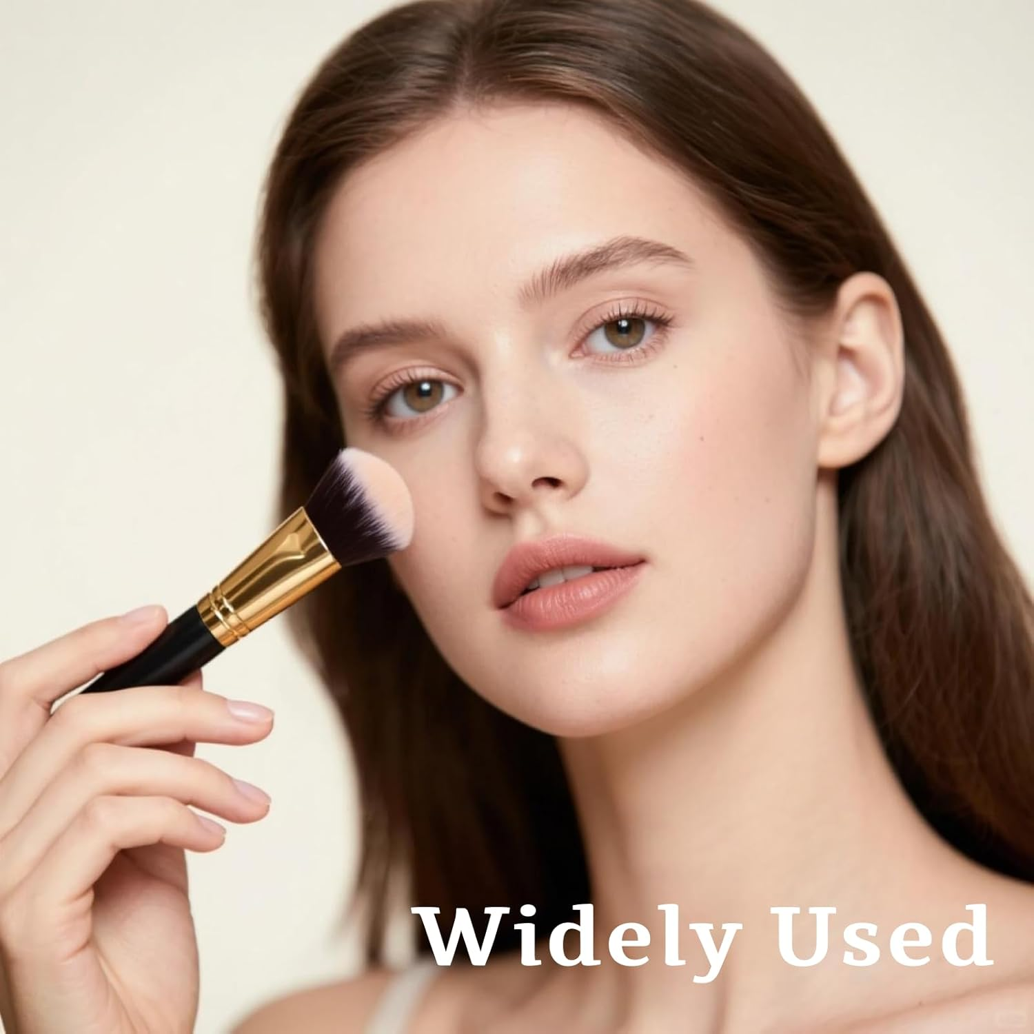 Fortuneglobe 2 Pieces Kabuki Foundation Brush Set - Professional Flat Top Face & Body Makeup Brushes for Liquid, Cream, Powder | Blending & Buffing Duo​​ image number 5