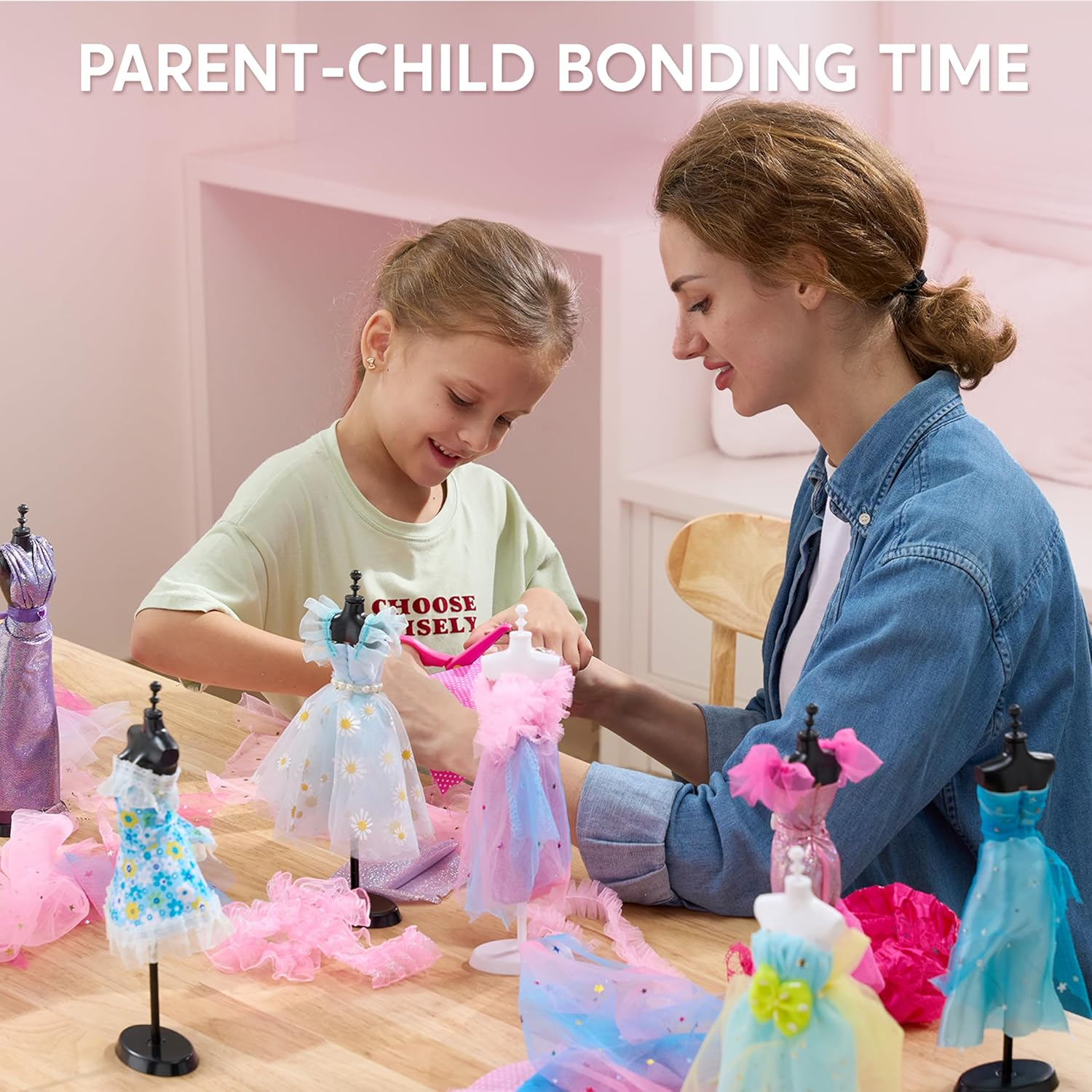 Klever Kits 400+PCS Fashion Design Crafts for Kids, Art and Crafts, DIY Sewing Kits with 3 Mannequins for Girls Aged 8-12, Birthday Presents, Toys for Kids image number 4