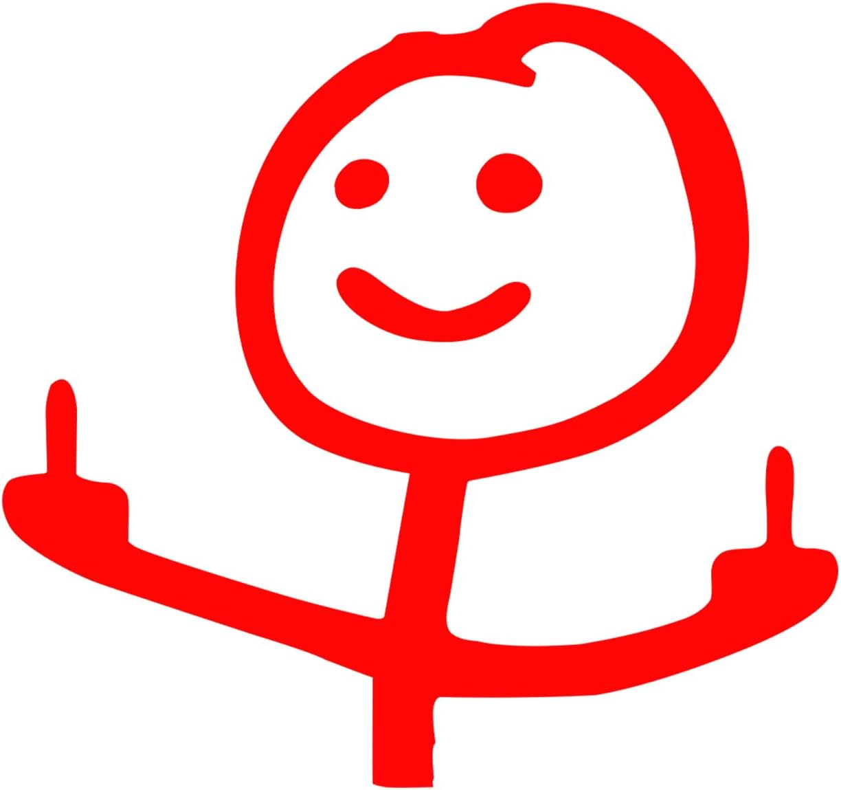 Car Decals, Funny Cartoon Middle Finger Sticker, Personalised Sticker, Auto Waterproof Vinyl Sticker, Personalised Graffiti Decal for Windshield, Bumpers, Window, Car Door (White)