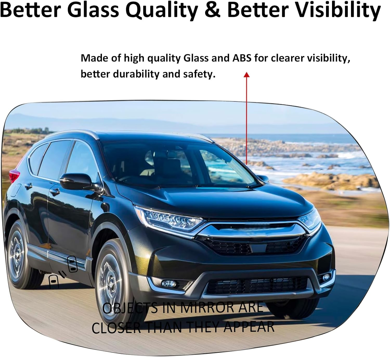 Right Side Mirror Replacement for Honda CRV 2017 2018 2019 2020 2021 2022 - Right Side Mirror Glass, Rear View Mirrors Glass with Power Heated image number 6