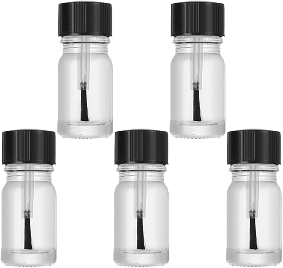 LJJCSFF 5 Pcs 5Ml Empty Nail Polish Bottles with Brush Refillable Nail Polish Container Tube Nail Art Bottle Nail Varnish Jar image number 3