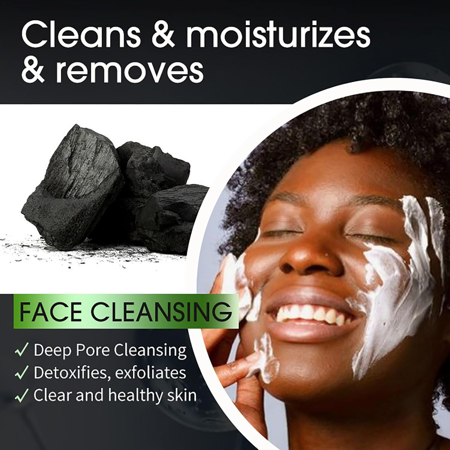 AILKE African Black Soap, Whitening, Intensely Clean Skin, Remove Pimples, Acne, Blackheads, Non-Drying, with Charcoal, Shea Butter, Argan Oil, for Men, Women, 150G (Pack of 3) - Pack Of 5 image number 4