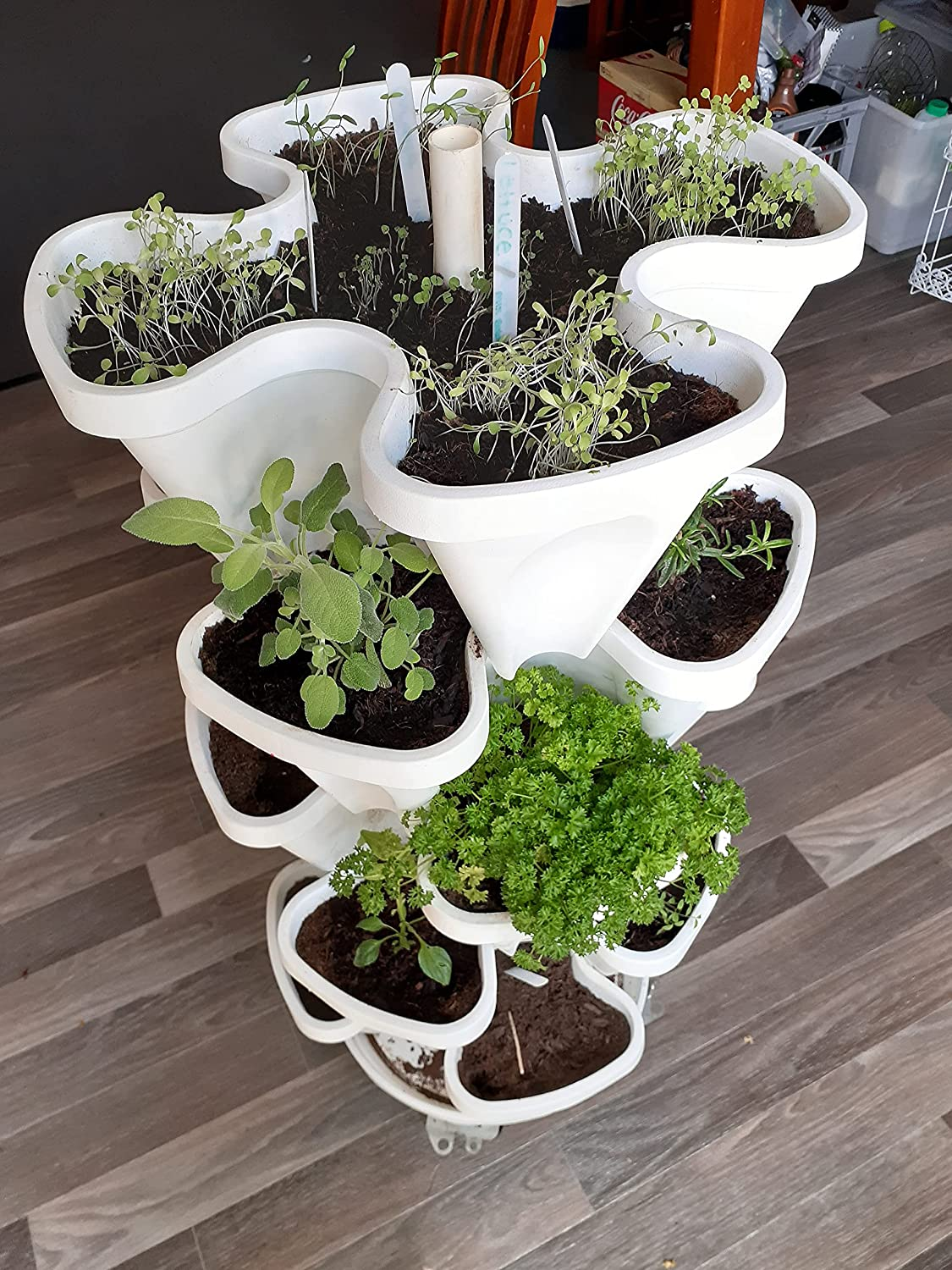 Large 5 Tier Vertical Garden Kit + Heavy Duty Plant Trolley + Hydroponic Grow Pack (Coco Coir & Perlite + Hydroponic Nutrient) image number 2