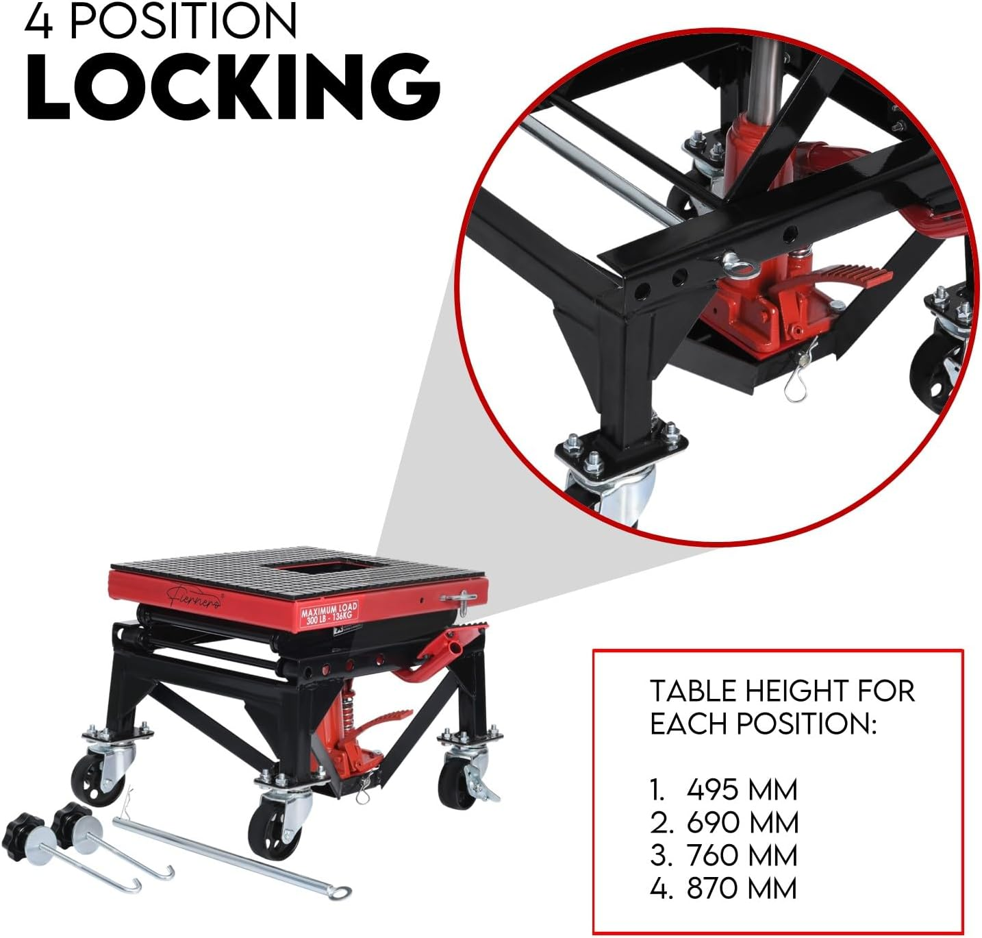 Motorcycle Scissor Lift Stand 136KG Motorbike Lift Working Bench ATV Jack image number 3