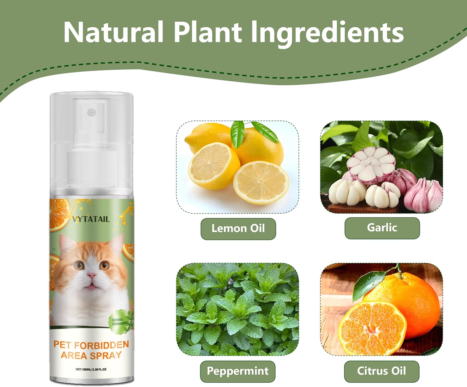 Cat Deterrent Spray 2 Pack- Natural Cat Spray Deterrent for Urine Marking & Scratching - Eco Friendly, Safe to Use around Children, Pets, Furniture and Fabric, Works Indoor & Outdoor（100Mlx2） 1