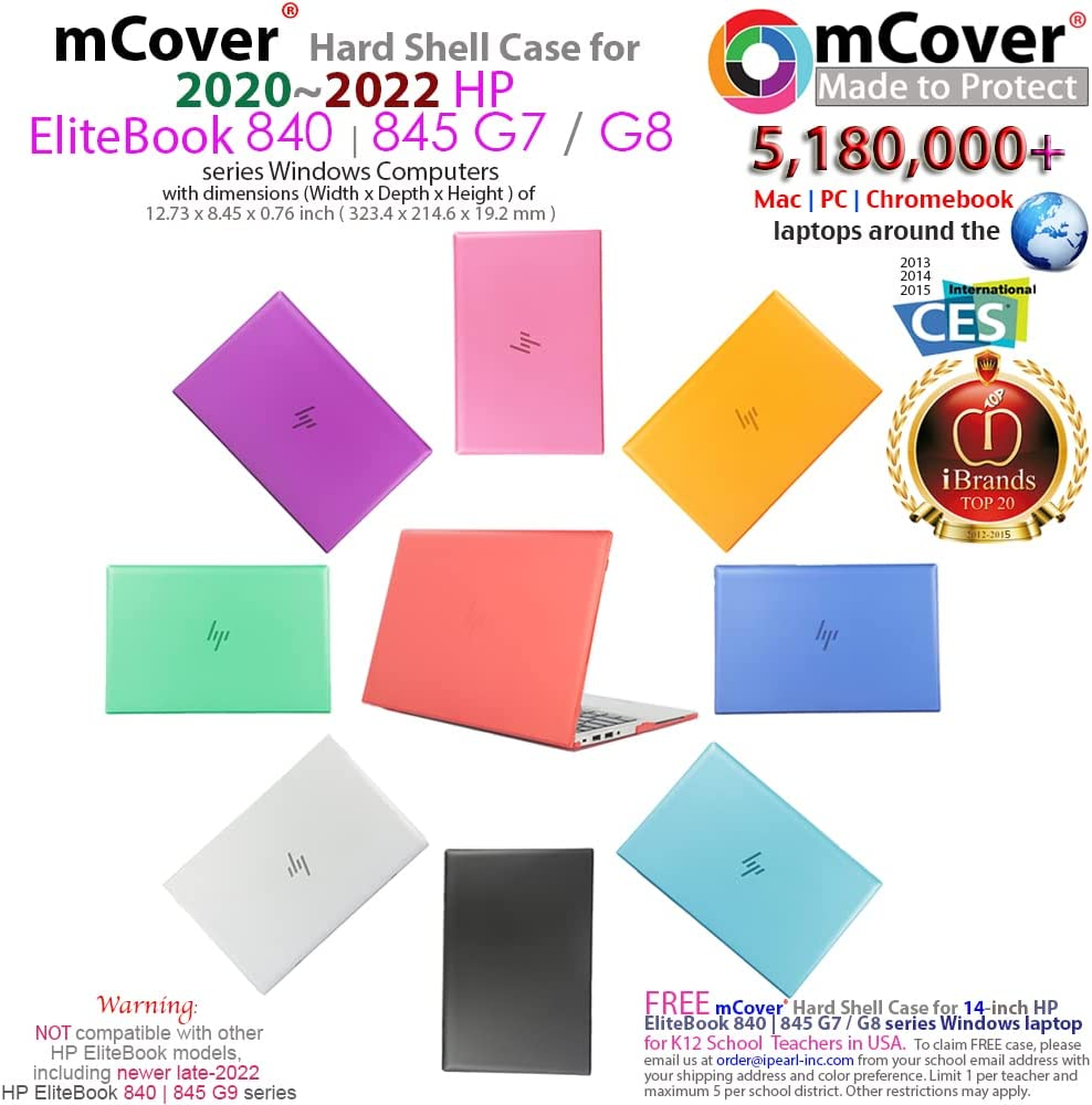 Mcover Case ONLY Compatible for 2020~2022 14" HP Elitebook 840 G7 / G8 (Intel CPU) | Elitebook 845 G7 / G8 (AMD CPU) Series Windows Laptop (NOT Fitting Any Other HP Models) - Purple image number 5