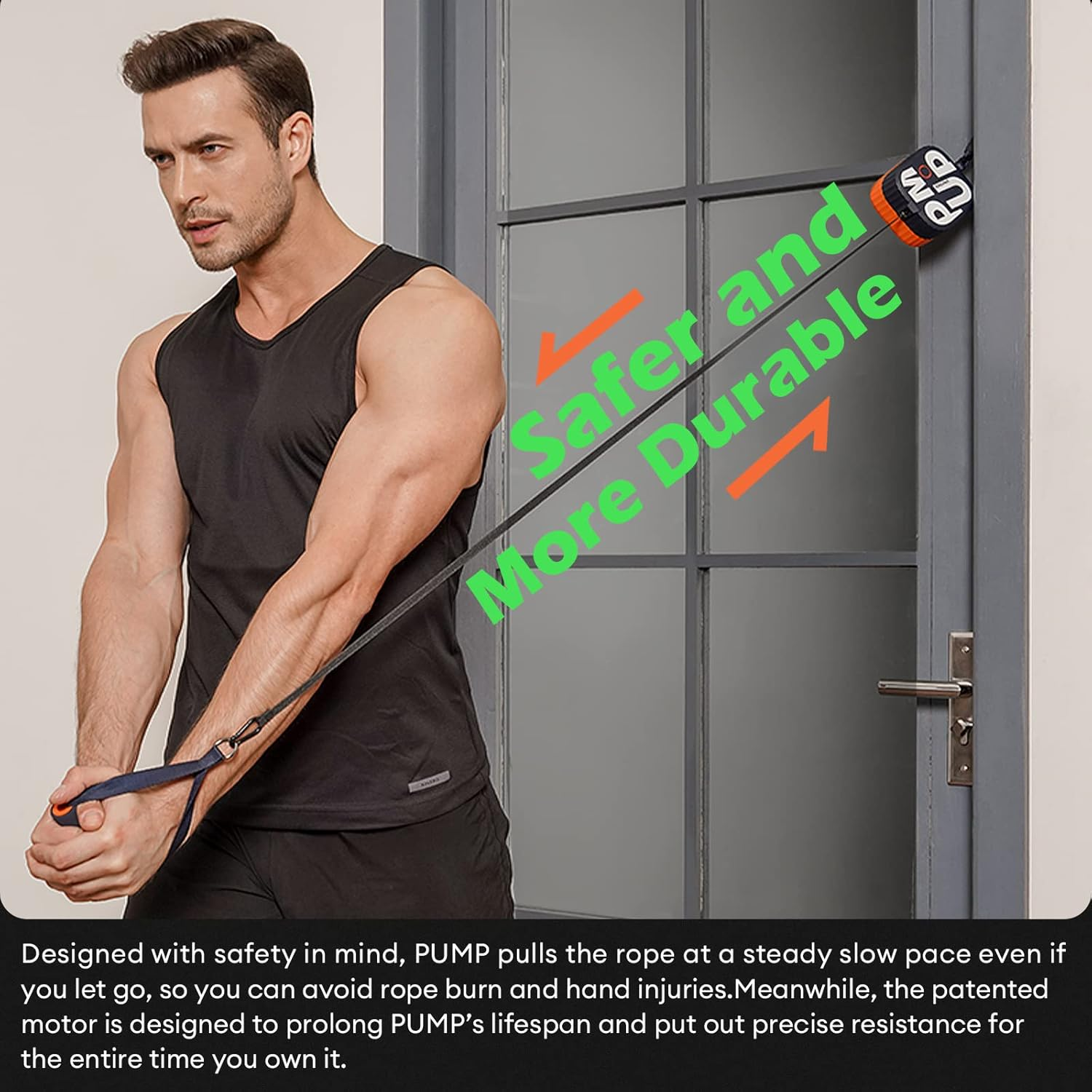 UNITREE Pump Pro Home Gym Equipment All-In-One Smart Pocket Gym, Portable Cable Machine with 4.4-44Lbs Resistance Bands, Eccentric and Concentric Available, 6 Training Modes & APP Assistant - Abyss Blue image number 4