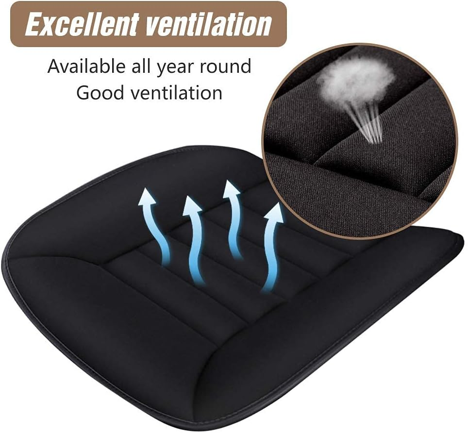 MYFAMIREA Car Seat Cushion Pad Sciatica Pain Relief Comfort Seat Protector for Car Driver Seat Office Chair Home Use Memory Foam Seat Cushion with Non Slip Bottom Black - Dark Gray image number 2